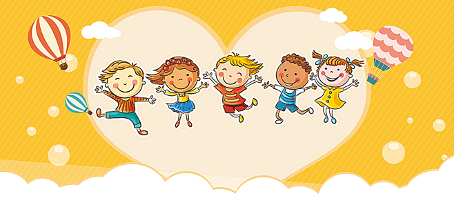 卡通幼儿园招生黄色海报背景背景图片素材