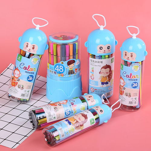儿童水彩笔套装可水洗幼儿园小学生绘画用品12色18色24色48色画笔